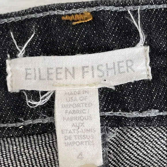 2/$30 Eileen Fisher Organic Denim Skinny Jeans 4 Rinsed Black Mid Rise #6653 - Picture 12 of 15